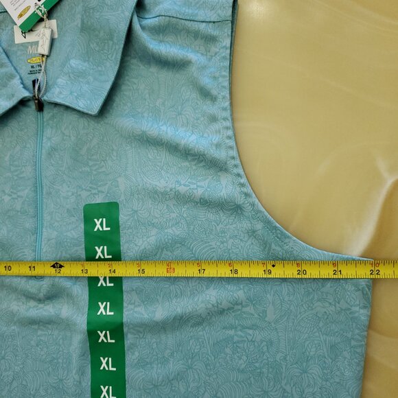 Greg Norman Women's Ml75 Play Dry Golf Tennis Pickleball Blue Zip Polo Top XL - Picture 9 of 14